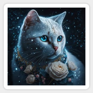 Snowy White British Shorthair Sticker